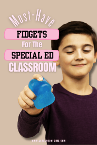 Pinterest Pin for the blog article must have fidgets for the special education classroom